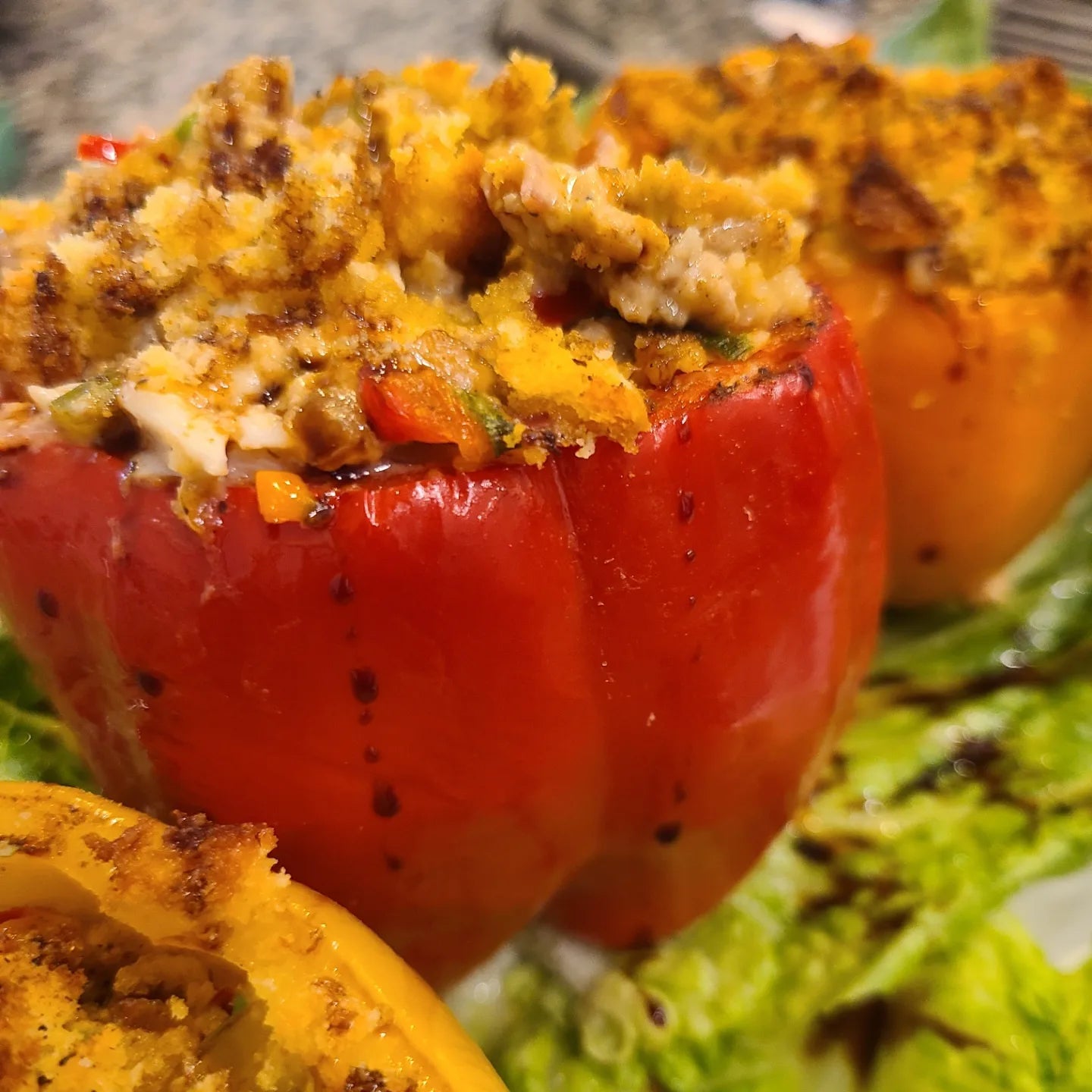 Chicken and Crab Stuffed Peppers