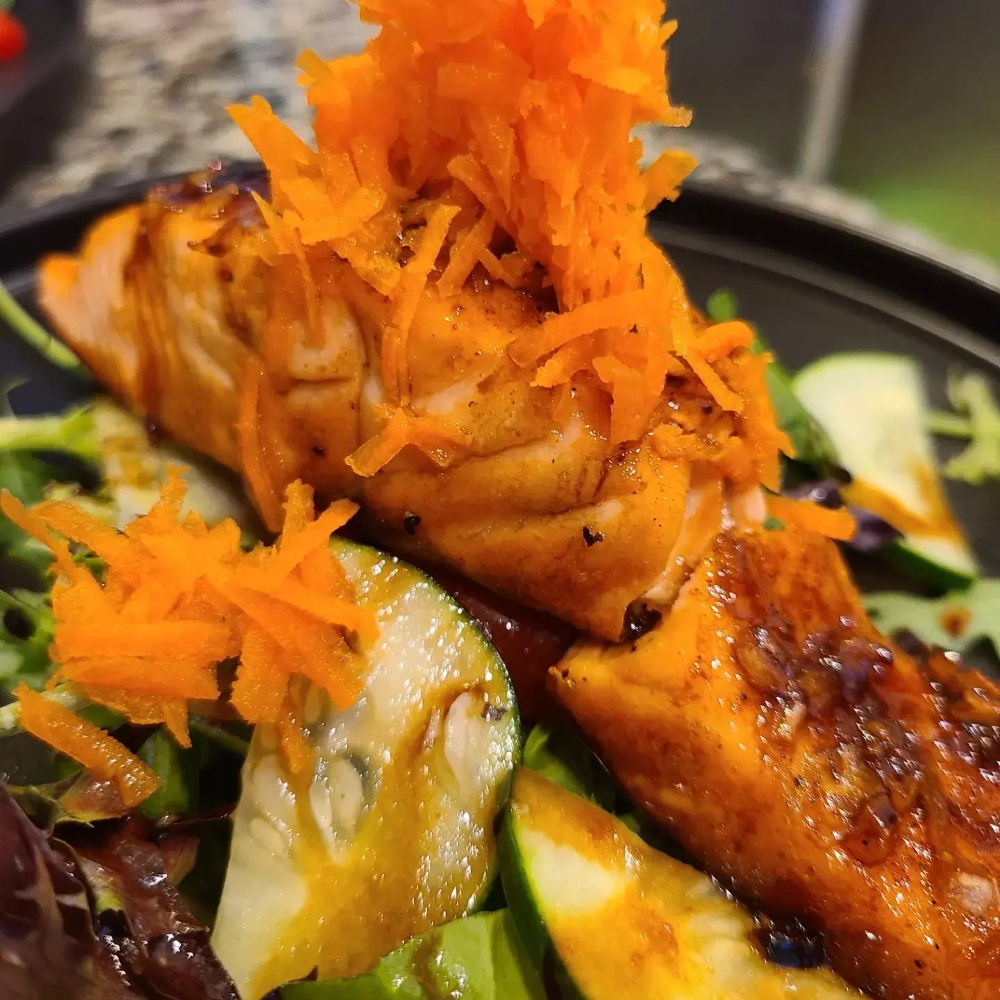 Honey Garlic Salmon Salad