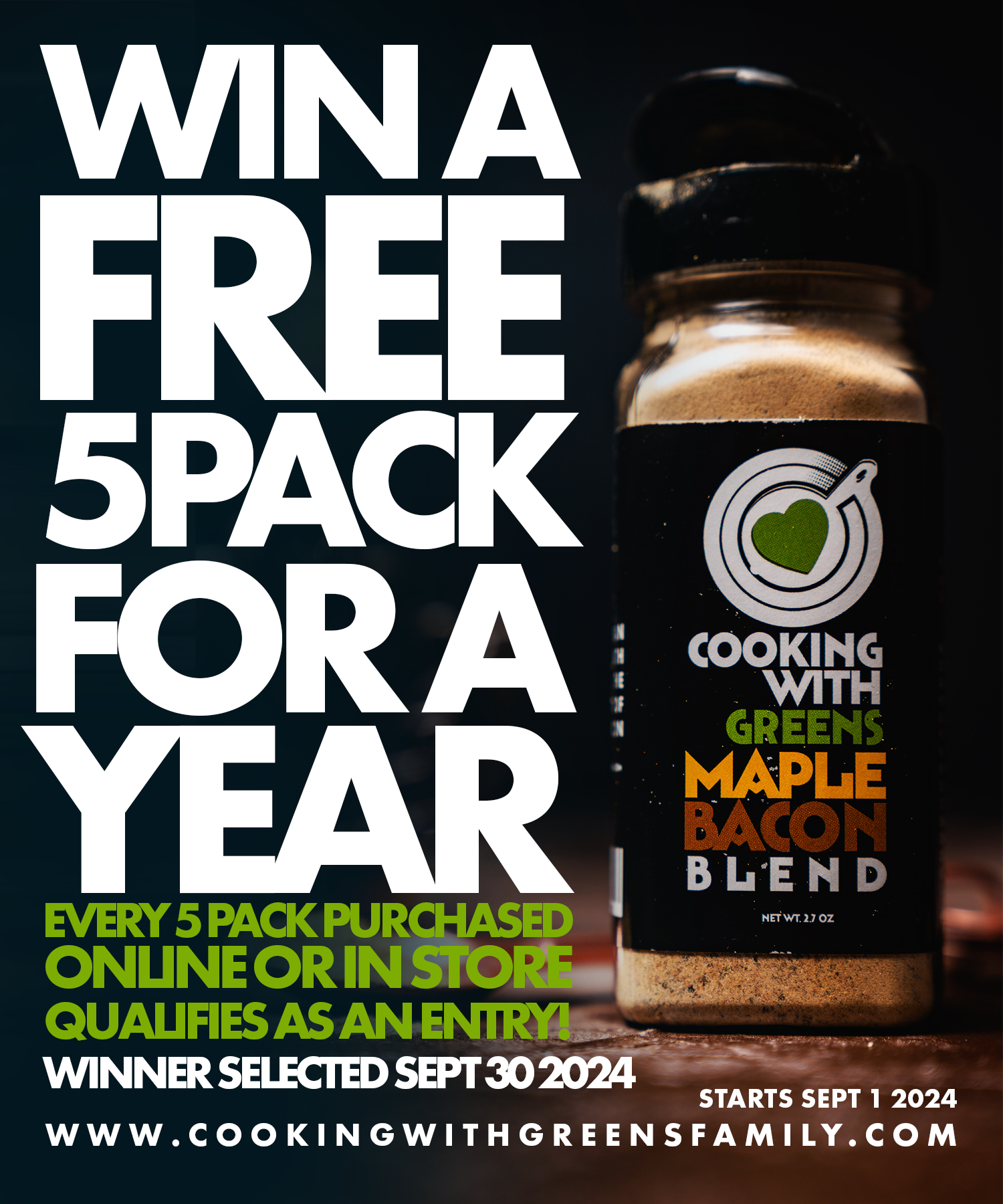 WIN A 5 PACK EVERY MONTH FOR A YEAR!