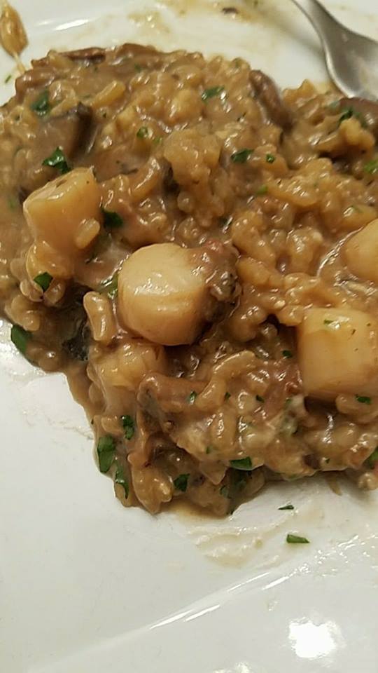 Mushroom Risotto with Bay Scallops