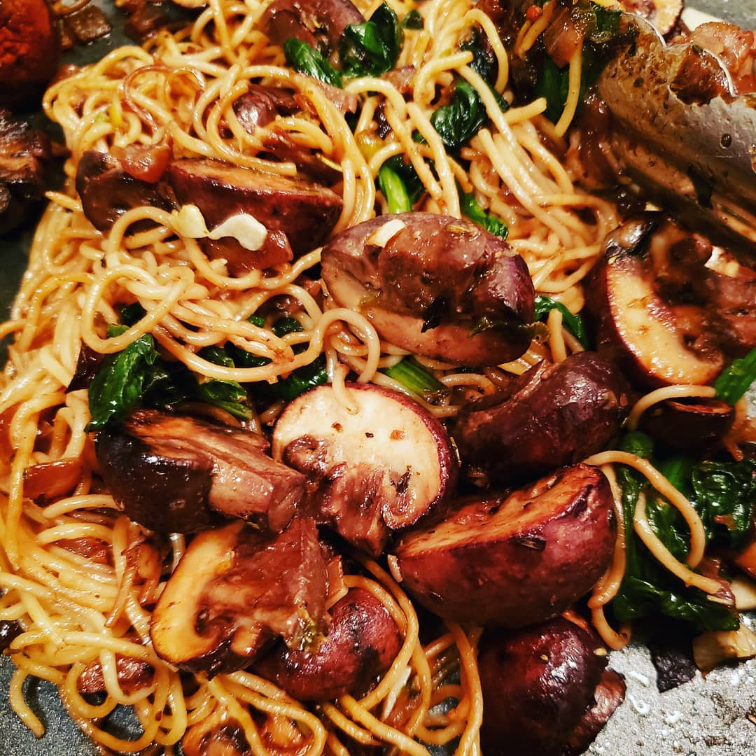 Sauteed Mushrooms and Pasta