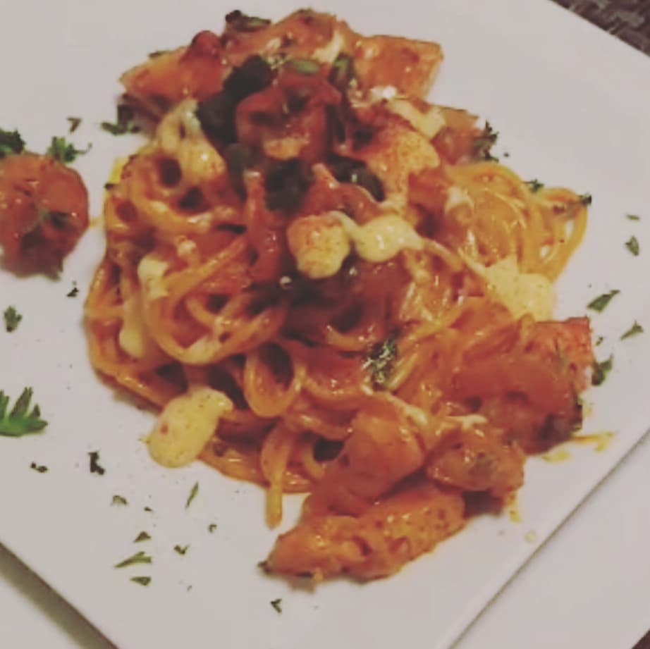 Sweet Chili Creole Shrimp and Chicken Pasta