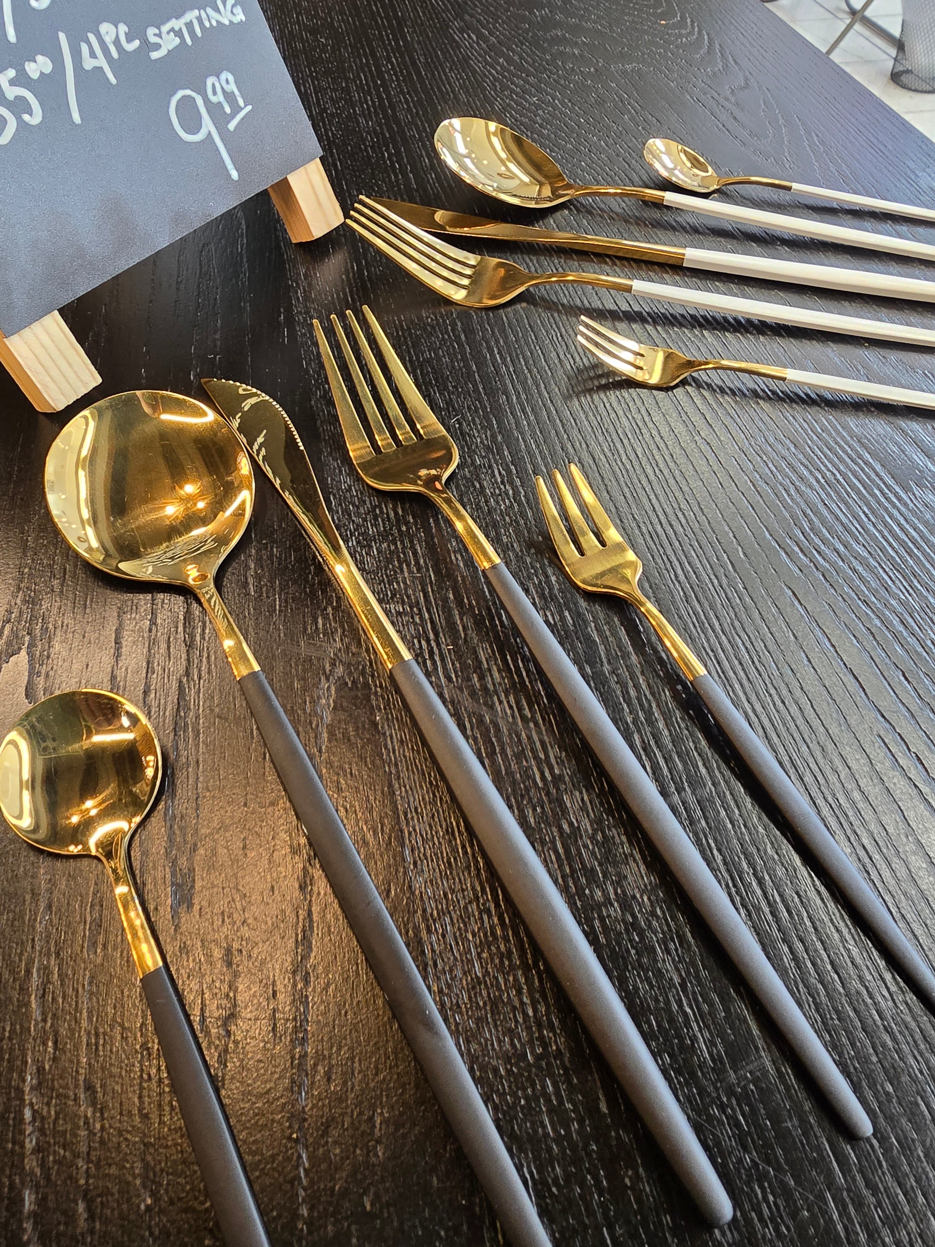 5 PC Gold Cutlery Set