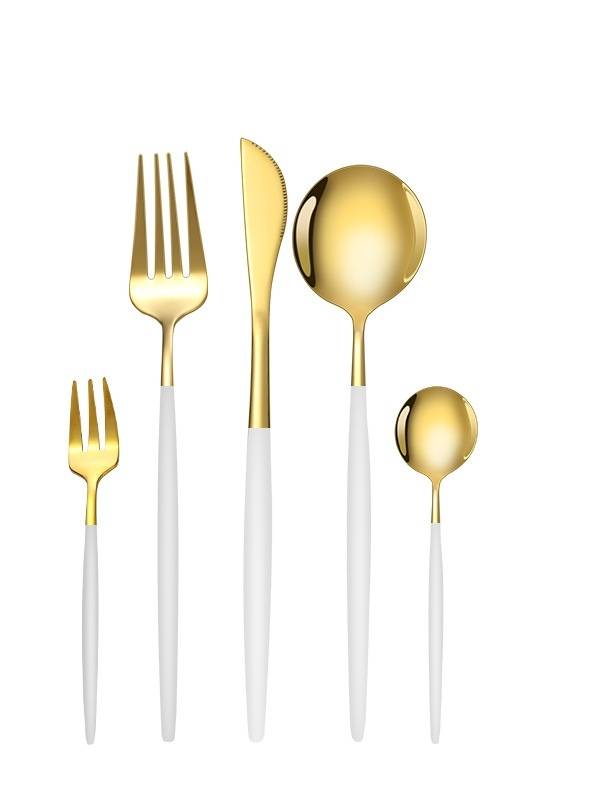 5 PC Gold Cutlery Set