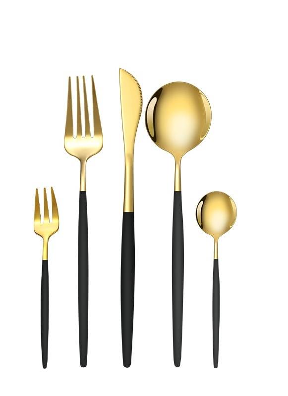 5 PC Gold Cutlery Set