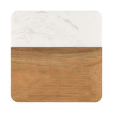 4 Pc Wood/Marble Coaster set