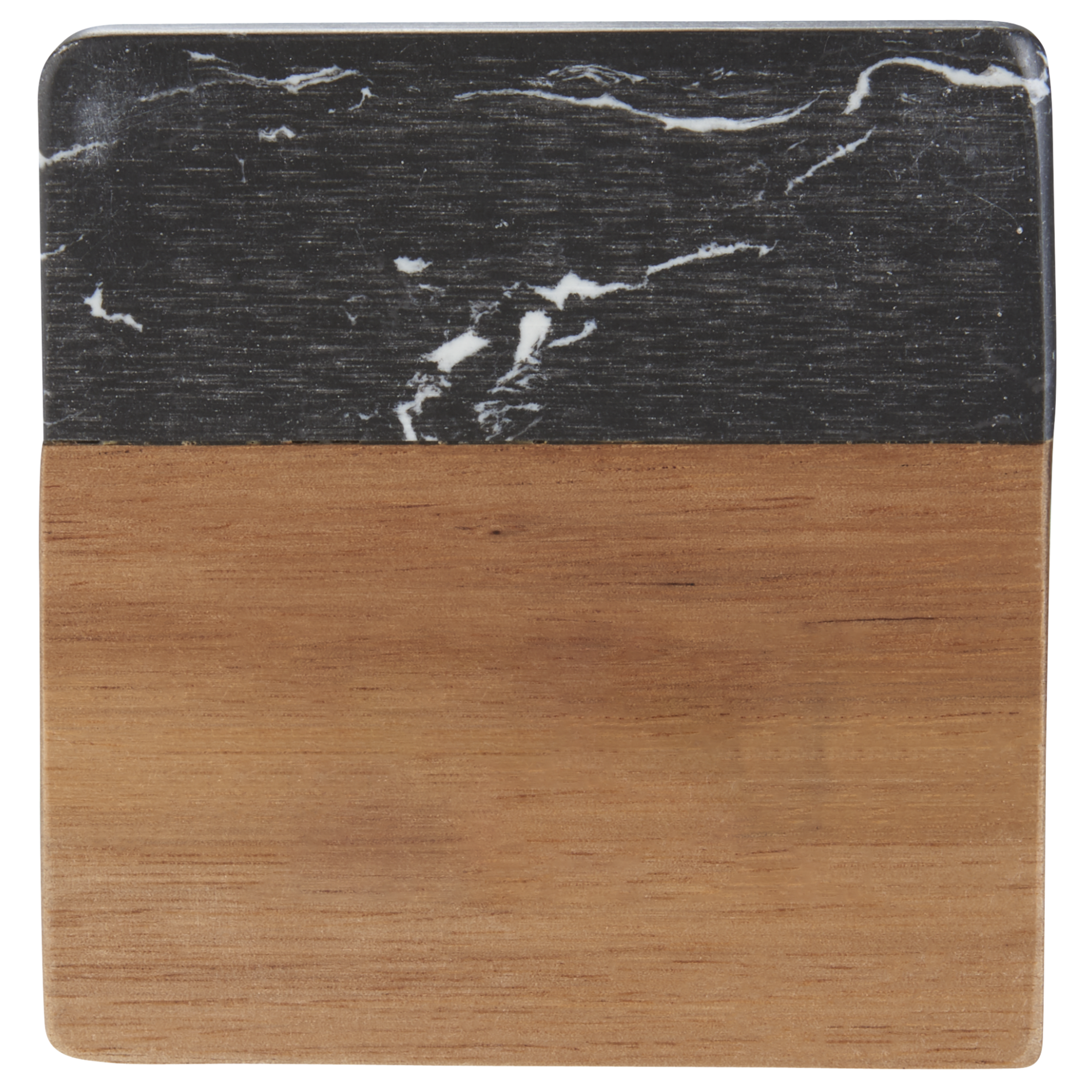 4 Pc Wood/Marble Coaster set