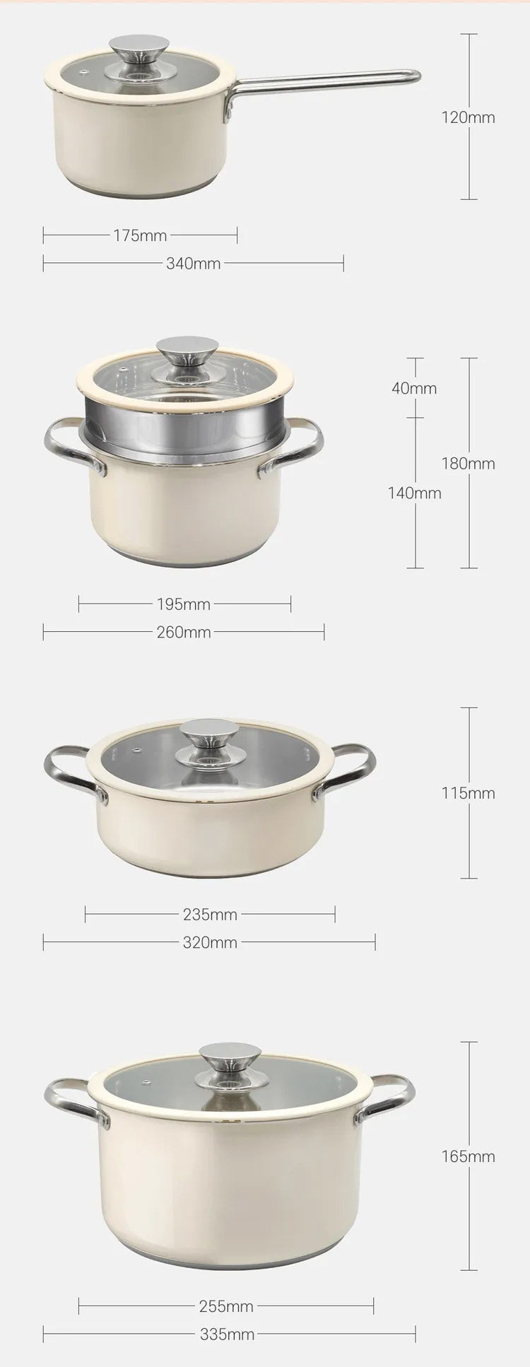 CWG 9 PIECE STAINLESS STEEL POT SET (FREE SHIPPING)